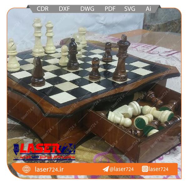 تصویر طرح برش لیزر صفحه شطرنج #1